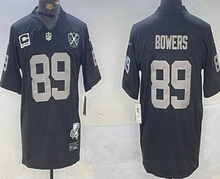 Men's Las Vegas Raiders #98 Maxx Crosby Limited Black C Patch 65th Fashion Vapor Jersey