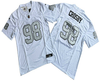 Men's Las Vegas Raiders #98 Maxx Crosby White 2023 FUSE Color Rush Vapor Limited Jersey