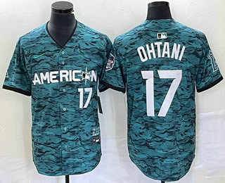 Men's Los Angeles Angels #17 Shohei Ohtani Aqua 2023 All Star Cool Base Jersey