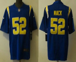 Men's Los Angeles Chargers #52 Khalil Mack Royal Blue 2020 NEW Color Rush Stitched NFL Nike Limited Jersey
