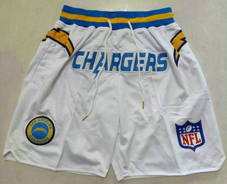 Men's Los Angeles Chargers White Just Don Swingman Shorts