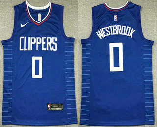 Men's Los Angeles Clippers #0 Russell Westbrook Blue Icon Swingman Jersey