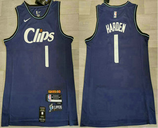 Men's Los Angeles Clippers #1 James Harden Navy 2023 City Icon Swingman Jersey