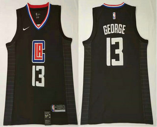 Men's Los Angeles Clippers #13 Paul George Black 2019 Nike Swingman Stitched NBA Jersey