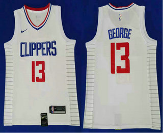 Men's Los Angeles Clippers #13 Paul George White Nike 2019 Swingman City Edition Jersey