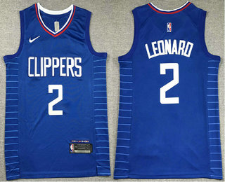 Men's Los Angeles Clippers #2 Kawhi Leonard Blue Icon Swingman Jersey