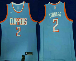 Men's Los Angeles Clippers #2 Kawhi Leonard Light Blue Nike 2019 Swingman City Edition Jersey
