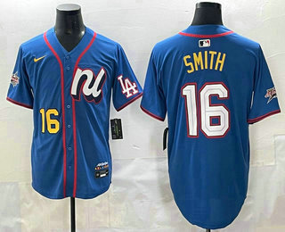 Men's Los Angeles Dodgers #16 Will Smith Number Blue 2025 All Star Limited Stitched Jersey