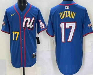 Men's Los Angeles Dodgers #17 Shohei Ohtani Blue 2025 All Star Limited Jersey