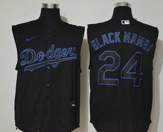 Men's Los Angeles Dodgers #24 Kobe Bryant Black Mamba Lights Out Black Fashion 2020 Cool and Refreshing Sleeveless Fan Stitched MLB Nike Jersey