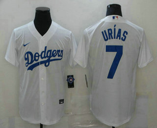 Men's Los Angeles Dodgers #7 Julio Urias White Stitched MLB Cool Base Nike Jersey