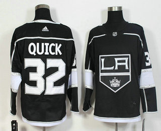 Men's Los Angeles Kings #32 Jonathan Quick Black 2017-2018 Hockey Adidas Stitched NHL Jersey