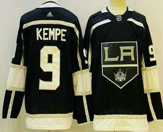 Men's Los Angeles Kings #9 Adrian Kempe Black Authentic Jersey