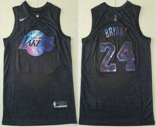 Men's Los Angeles Lakers #24 Kobe Bryant Black Iridescent 2021 Nike Swingman Stitched Jersey