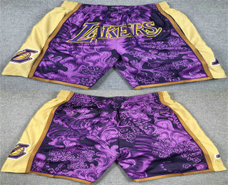 Men's Los Angeles Lakers Purple Gold Shorts
