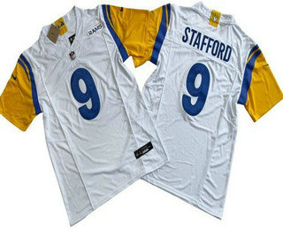 Men's Los Angeles Rams #9 Matthew Stafford Limited White FUSE Vapor Jersey