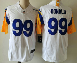 Men's Los Angeles Rams #99 Aaron Donald White 2023 FUSE Vapor Limited Stitched Jersey