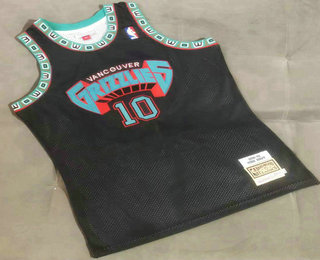Men's Memphis Grizzlies #10 Mike Bibby ABA Hardwood Classics Black 1998-99 Throwback AU Jersey