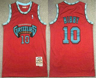 Men's Memphis Grizzlies #10 Mike Bibby ABA Hardwood Classics Red 1998-99 Throwback Swingman Jersey