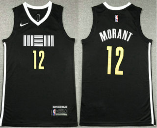 Men's Memphis Grizzlies #12 Ja Morant Black 2023 City Icon Sponsor Swingman Jersey