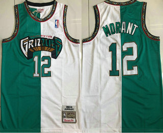 Men's Memphis Grizzlies #12 Ja Morant Green White 1998-99 Split Hardwood Classics AU Jersey