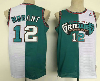 Men's Memphis Grizzlies #12 Ja Morant Green White 1998-99 Split Hardwood Classics Jersey 01