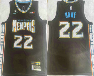 Men's Memphis Grizzlies #22 Desmond 2022 Black City Edition With 6 Patch Stitched Jersey With Sponsor