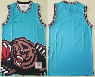 Men's Memphis Grizzlies Light Blue Big Face Mitchell Ness Hardwood Classics Soul Swingman Throwback Jersey