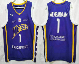 Men's Metropolitans 92 #1 Victor Wembanyama Blue Jersey