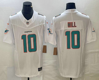 Men's Miami Dolphins #10 Tyreek Hill Limited White FUSE Vapor Jersey