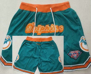 Men's Miami Dolphins Aqua 75th Just Don Shorts