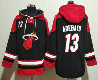 Men's Miami Heat #13 Bam Adebayo Black Ageless Must Have Lace Up Pullover Hoodie