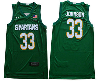 Men's Michigan State Spartans #33 Magic Johnson Green 2019 College Basketball Swingman Stitched Jersey