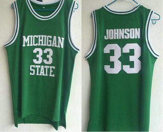 Men's Michigan State Spartans #33 Magic Johnson Green College Basketball Jersey