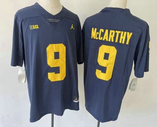 Men's Michigan Wolverines #9 JJ Mccarthy Navy Blue Jordan 2022 Vapor Untouchable Stitched Jersey