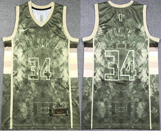 Men's Milwaukee Bucks #34 Giannis Antetokounmpo Brown 2023 Select Series Stitched Basketball Jersey