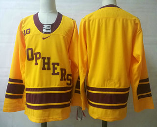 Men's Minnesota Golden Gophers Blank Yellow College Football Stitched Nike NCAA Hoodie