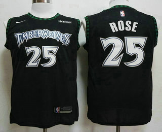 Men's Minnesota Timberwolves #25 Derrick Rose Black Nike Swingman Hardwood Classics Soul Swingman Fitbit Throwback Jersey