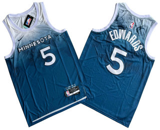 Men's Minnesota Timberwolves #5 Anthony Edwards Black 2023 City Icon Swingman Jersey