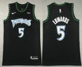 Men's Minnesota Timberwolves #5 Anthony Edwards Black Classic Icon Sponsor Swingman Jersey