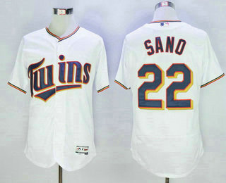 Men's Minnesota Twins #22 Miguel Sano White Home 2016 Flexbase Majestic Baseball Jersey