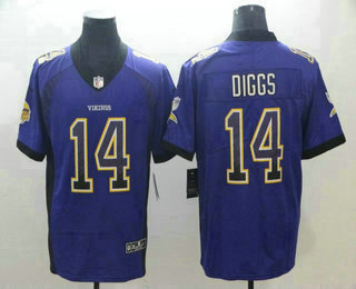 Men's Minnesota Vikings #14 Stefon Diggs Purple 2018 Fashion Drift Color Rush Stitched NFL Nike Limited Jersey