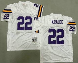 Men's Minnesota Vikings #22 Paul Krause White 1975 Throwback Jersey