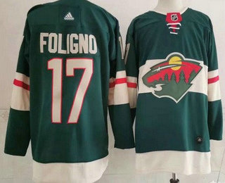 Men's Minnesota Wild #17 Marcus Foligno Green Authentic Jersey