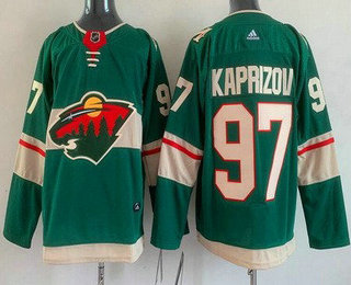 Men's Minnesota Wild #97 Kirill Kaprizov Green Stitched Jersey