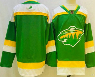Men's Minnesota Wild Blank Green 2022 Reverse Retro Authentic Jersey