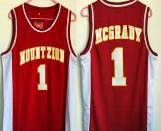 Men's Mount Zion Christian Academy High School #1 Tracy McGrady Red Soul Swingman Basketball Jersey