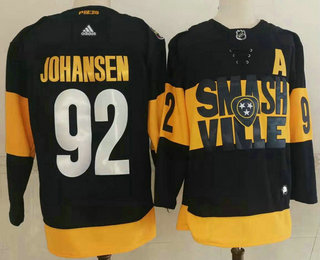 Men's Nashville Predators #92 Ryan Johansen Black 2022 Stadium Series adidas Stitched NHL Jersey
