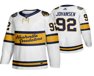 Men's Nashville Predators #92 Ryan Johansen White 2020 Winter Classic adidas Hockey Stitched NHL Jersey
