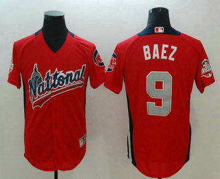 Men's National League Chicago Cubs #9 Javier Baez Red 2018 MLB All-Star Game Home Run Derby Player Jersey